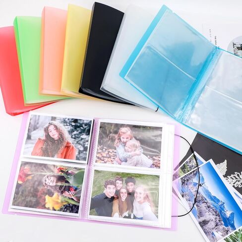 20 Pages / 80 Pockets Stamps and Dies Storage Album Book Organizer Folder Plastic Large Sticker Photo Storage Bags for Cutting Dies Stencil Stamp Crafts DIY Scrapbooking 7x5.1inch/Pocket (Black) in Saudi Arabia