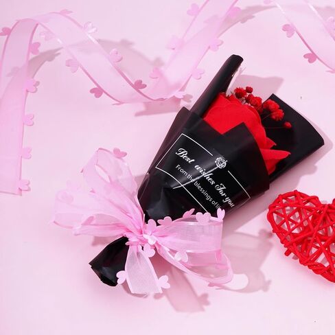 jiebor Red Pink Heart Ribbon Valentine Chiffon Organza Ribbon for Mother's Day Wedding Gift Wrapping Party Decoration Hair Bows Making Craft Sewing 40Yard in Kuwait