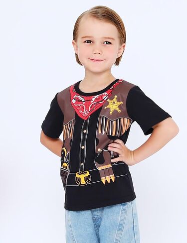 COSLAND Boys and Toddler Cotton Print T-Shirt Short Sleeve Halloween Shirt, 2T-Large in Saudi Arabia
