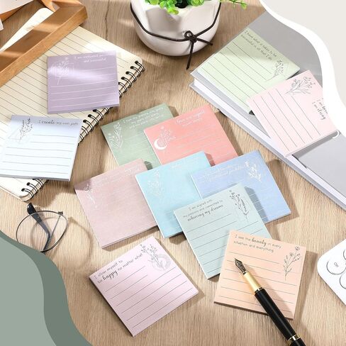 24 حزمة التأكيد الإيجابي ملاحظات لزجة 3 × 3 بوصة الصحة العقلية وسادات لزجة لزجة ملهمة منصات المذكرة للمعلم ممرضة زميل العمل في العمل هدية الرعاية الذاتية (بوهو لون ، كلاسيكية) in Kuwait