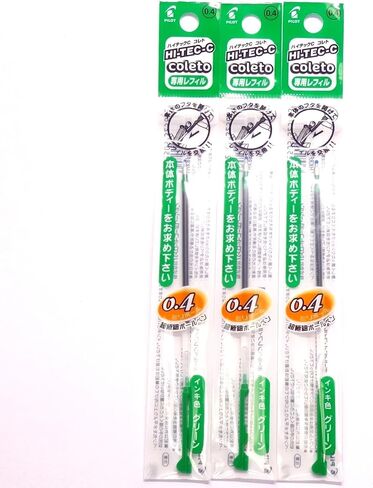 Pilot Hi-Tec-C Coleto Gel Ink Pen refill 0.4 مم ، أخضر ، × 3 حزم/إجمالي 3 أجهزة كمبيوتر (استيراد اليابان) [حزمة Komainu-dou الأصلية] in Saudi Arabia