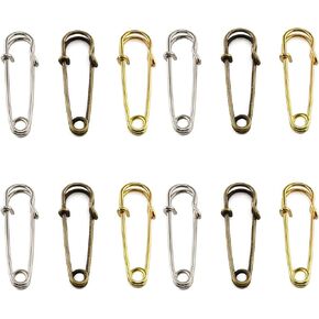 E-outstanding 12PCS Large Safety Pins Strong Heavy Duty Blanket Pins 45mm for Craft Jewelry Blanket Skirts Kilts Knitted Fabric Crafts in Kuwait