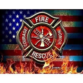 DIY Diamond Art Painting Firefighter Kit for Adults, 5D 12x16 Inch Full Round Drill, Perfect for Home Wall Decor
