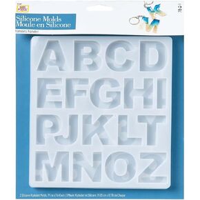 Mod Podge Alphabet, Set of 2 7 1/2" x 12 3/4" Silicone Casting, DIY Arts Epoxy Mold, Clear Resin Craft Supplies and Materials, 25293