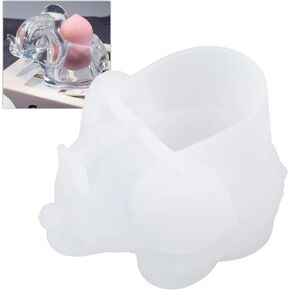 Epoxy Mold, Elephant Shape Resin Mold Makeup Sponge Candle Holder Silicone Casting Mould DIY 3D Storage Decoration Ornament