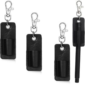 4 Pcs Lanyard Pen Holder Pen Holder Clip Lanyard Anti-Lost Portable Pen Loop Mini Leather Lobster Clasps Keychain Pencil Holder for Tablet Stylus Nurses Clipboard Badge Reel Accessories