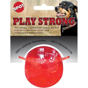 SPOT Play Strong Small Ball - Durable TPR, Treat Hiding, Virtually Indestructible Dog Toy for Aggressive Chewers, Small Dogs & Puppies, 2.5 inch