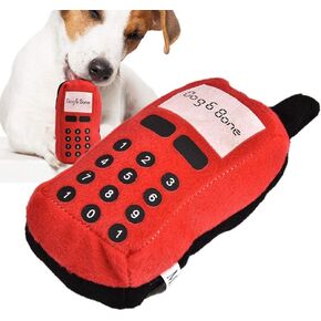 Tnfeeon Pet chew Toy, Plush Cell Phone Dogs Cats Sounding Chew Toy Interactive Dog Chew Toy ped Resistant(Red)