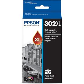 EPSON 302 Claria Premium Ink High Capacity Photo Black Cartridge (T302XL120-S) Works with Expression Premium XP-6000, XP-6100