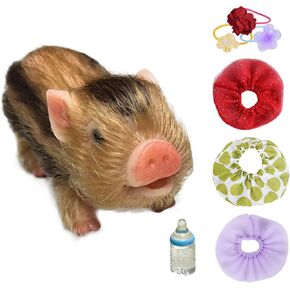 OtardDolls Reborn Pig Dolls, 5 Inch Realistic Newborn Full Silicone Lifelike Reborn Pig Dolls Soft & Stylish Real Life Silicone Animals Realistic Pig Dolls with Toy Accessories