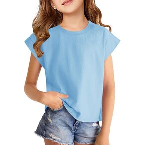 SySea Girls T-Shirt Cute Kids Short Sleeve Summer Tunic Tops Crewneck Casual School Tee Blouses for 5-14 Years in Saudi Arabia
