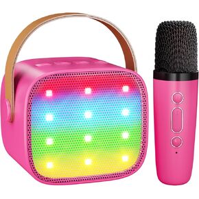 Kids Karaoke Machine ، ألعاب Kids for Girls and Boys ، مكبر صوت بلوتوث المحمولة مع الميكروفون اللاسلكي للأطفال الصغار ، هدايا عيد ميلاد الحفلات المنزلية للبنات (الوردي)