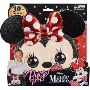 Purse Pets, Disney Minnie Mouse Interactive Pet Toy and Shoulder Bag with Over 30 Sounds and Reactions, Cross-Body Bag, Kids’ Toys for Girls