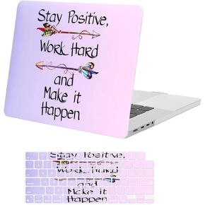 MOSISO Compatible with MacBook Pro 16 inch Case 2025 2024 2023 2022 2021 M4 M3 M2 M1 A3403 A3186 A2991 A2780 A2485 Pro Max Chip, Plastic Gradient Inspiring Words Hard Shell Case&Keyboard Cover, Purple in Kuwait