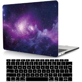 Case Compatible with MacBook Pro 15 inch 2019 2018 2017 2016 Release A1990 A1707 with Touch Bar, Protective Plastic Hard Shell Case & Keyboard Cover for MacBook Pro 15.4",Purple Starry
