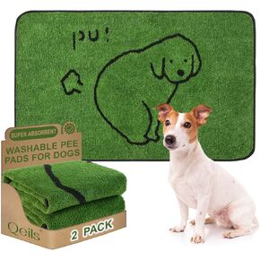Qeils Reusable Puppy Pads, Washable Pee Pads for Dogs 2 Pack Durable Absorbent Leakproof Dog Training Pads for Home or Travel, Non-Slip Wee Wee Pads Potty Pads 48"x30"