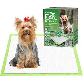 CROCI Puppy Pads 28x34in ECO Green Dog Pee Pads , Plant-Based Dogs Pads Absorbs Up to 7 Cups of Liquid, 5-Layer Leak-Proof & Quick Drying Pee Pads for Dogs, Disposable (40 Counts)
