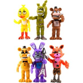 NA Toysvill FNAF Action Figures (Set of 6 pcs) | Inspired by Five Nights at Freddy’s Toys Figurines Set, Cake Toppers, Party Set, Collectible Toys for Kids, Height About 4 inches