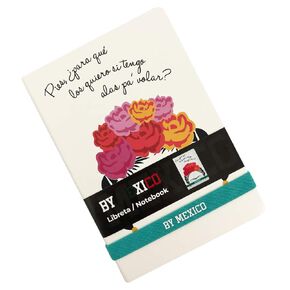 BY MEXICO La Floreada Hardcover Notebook, 5.5"x 8" Mexican Doll Design Journal