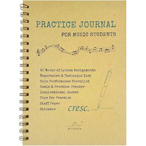 Practice Journal for Music Students – Premium Notebook for Lesson Assignments, Progress Checklists with Full Color Interior [Teal]