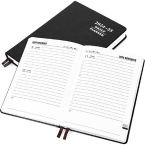 KESOTE 2024-2025 Academic Daily Planner - One Page a Day, July 2024 - June 2025 Diary Planner 5.7 x 8.3" Hardcover Weekly Monthly Planner Agenda 12 Month, A5 Diary Notebook Planner, Black