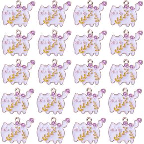 Enamel Animal Charms Pendants 20 Pieces Cute Flower Animal Charms for DIY Earring Necklace Key Chain Bracelet Pendants Accessory
