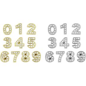 8mm 20pcs Crystal Rhinestone 0-9 Digital Number Slide Charms for DIY Craft Jewelry Making