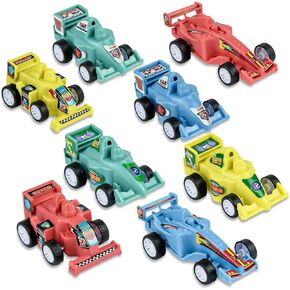 Timy 8 Pack Pull Back Cars for Kids, Mini Die-Cast Racing Toy for Toddlers, Friction Powered Toys Cars Toys, Child Party Favors, Cake Toppers, Stocking Stuffers