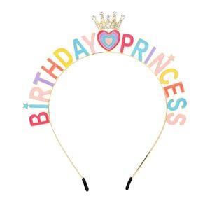 Semato Happy Princess Birthday Headband Birthday Girl Crown Birthday Decorations for Girls Birthday Hat Happy Birthday Decorations