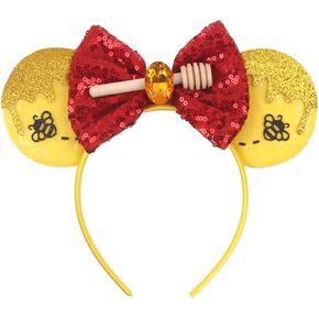 CLGIFT Princess Minnie Ears,Pick your color, Flower Minnie Ears, Floral minnie ears, Purple Sparkle Mouse Ears (Winnie)