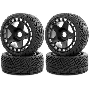 REDSPIDER • 1/8 RC RALLY CAR TIRES على إطارات الطرق 17 مم عجلات بلاستيكية تتوافق مع 1/7 1/8 سباق CAR KM WRC C3 ARRMA مخالفة جناية بلا حدود RC على الطريق (الأخضر 1)