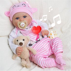 BABESIDE Reborn Baby Dolls with Voice Heartbeat and Breathing - Bailyn, 20 Inch Realistic Newborn Soft Baby Dolls with Toy Accessories Gift Set for Kids Age 3+