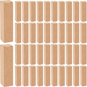 Auear ، 50 حزمة كرافت ورق أحمر الشفاه صناديق الشفاه الفارغة شفة الإجمالية مربع 3.35 "x0.79" x0.79 "مستطيل بلسم العطور الحالات التغليف زيت للزيت DIY