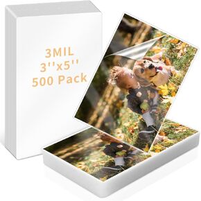 Index Card Laminating Pouches 3x5 File Card Laminating Pouches Lamination Pouches Recipe Card Laminating Pouches for Work Permits Pass Cards Student ID Cards (200, 5mil)