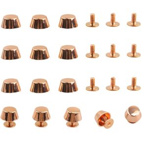 MAHAVIMOKSA 12Sets Flat Head Purse Feet Stud Spike Screw Back Purse Luggage Foot Nailhead Rivets for DIY Leather Craft (Silver)