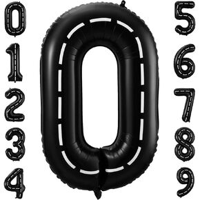 Race Car Number 2 Balloons,40 Inch Racing Car 2 Birthday Balloons Two Fast Balloon Race Track Black 2 Balloon Number for Cars Theme Birthday Party