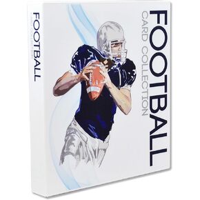 UniKeep Football Themed Trading Card Collection Binder with Trading Card Pages. (Blue, Metal Rings)