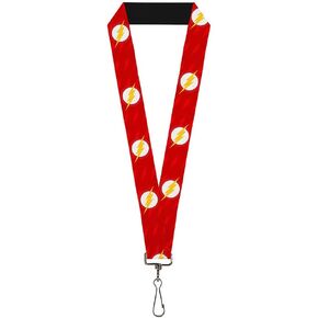 Buckle Down Lanyard-1.0"-The Flash Logo6/logo Monogram Reds/White/ye