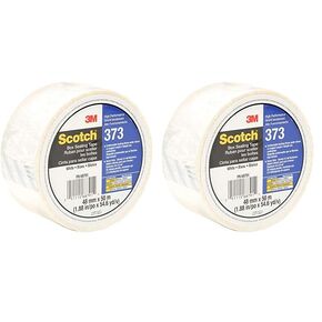 3M Scotch 373 Industrial-Grade Packing Tape, White, 48 mm x 50 m, High Performance Sealing Tape for Heavy-Duty Commercial Box and Carton Sealing, Moving, Packaging and Shipping, 1 Pack