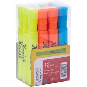 Highlighters 24 Pack Assorted Color No Bleed & Dry-Quickly Chisel Tip & 6 Bright Colors for Highlighting, Highlighter Markers for School College Office Supplies