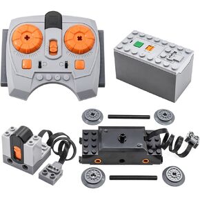 4-in-1 Train Motor Set Remote Control Kit Technical Parts, MOC Control Function Power Functions for STEM Assembled Building Block