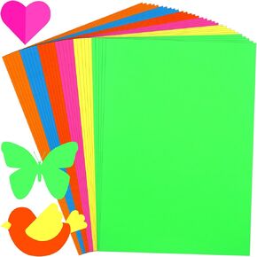 أوراق الورق Cardstock A4 Scare Cardstock Foil 250 GSM ملونة الورق اللامع ل Cricut Scrapbook Poster Cardboard Party Decor Diy Craft (نمط النيون)
