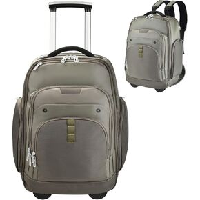 Rolling Laptop Bag with Wheels, Adjustable 13-17.3 Inch Computer Travel Backpack for Men & Women, Wheeled Work Bag, Carry-on Luggage