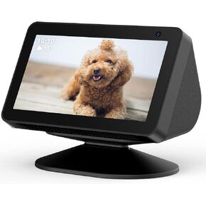 HomeMount Echo Show 5 3rd Stand - Tilt 18 Degrees Forward & Backward Magnetic Non-Slip Bottom Adjustable Cellphones & Show 5 Accessories (Black)