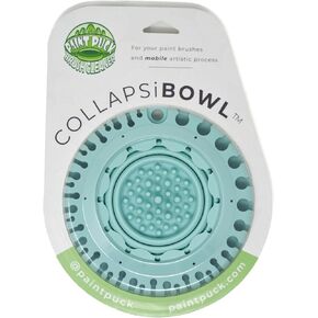 Collapsable Paint Brush Cleaner Rinse Cup (All-in-One) Fine Art, Studio, Classroom | Brushes Holder & Silicone Cleaning System for Acrylic, Watercolor, and Water-Based Mediums (Green)