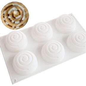 Cinnamon roll Silicone Mold Cinnamon bun Chocolate Mold Candle Mold Dessert Mold Wax melt Mold soap Making Mold (Cinnamon roll)
