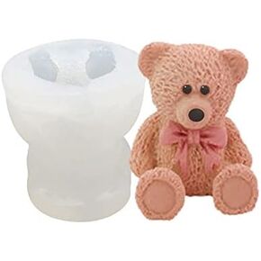 1pcs 3D Bear Silicone Mold Soap Molud Kitchen Candy Fondant Cake Mould Chocolate Candle Soap Maker Kitchen Baking Accessories