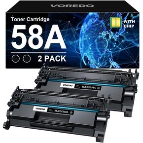 58A CF258A Toner Cartridge (with CHIP) for HP 58A Toner Cartridge Black 58X CF258X High Yield for HP Laserjet Pro MFP M404n M404dn M428fdw M404dw M404 M428fdn M428dw M406dn M430f M428 Printer (2 Pack)