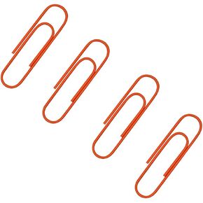 Corner Cabin 150 Pack Jumbo Paper Clips 2 Inches - Assorted Color Office Supply Accessories - Cute Paper Needle - Multicoloured Bookmark.(Orange)