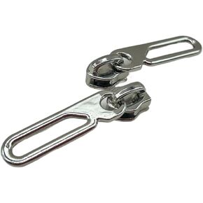 KOTAIFA #5 Zipper Pulls for Purse Bag Making Metal Nylon Coil Zipper Pull Bulk Zipper Slider Zipper Head for Handbag Making Craft Sewing 30pcs Silver
